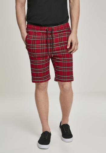 Urban Classics Checker Shorts red/blk - XL