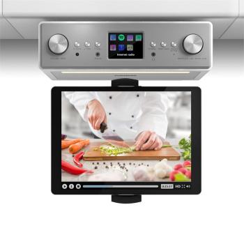 Auna Connect Soundchef, kuchynské rádio s držiakom na tablet, set, DAB+, FM, 2x3", biele