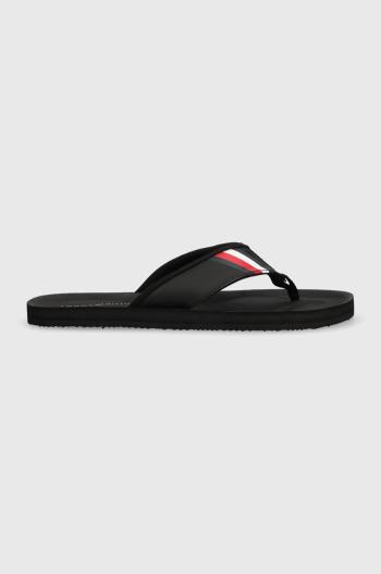 Žabky Tommy Hilfiger COMFORTABLE PADDED BEACH SANDAL pánske, čierna farba, FM0FM04473