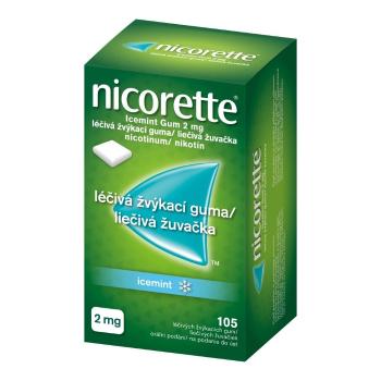 Nicorette žuvačky na odvykanie od fajčenia Icemint 2mg,105 ks