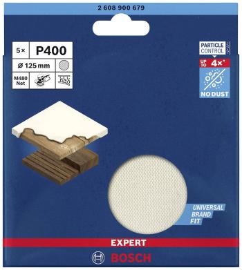 Bosch Accessories EXPERT M480 2608900679 brúsna sieť pre excentrickú brúsku bez otvorov Zrnitosť 400  (Ø) 125 mm 5 ks