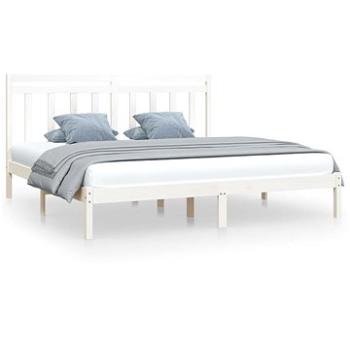 Rám postele biely masívne drevo 200 × 200 cm, 3105271