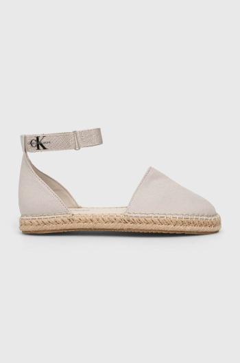 Espadrilky Calvin Klein Jeans ANKLE ESPADRILLE béžová farba, YW0YW01027