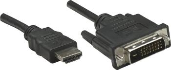 Manhattan DVI / HDMI káblový adaptér #####DVI-D 24+1pol. Stecker, #####HDMI-A Stecker 3.00 m čierna 372510 pozlátené kon