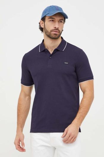 Polo tričko Calvin Klein pánsky, tmavomodrá farba, jednofarebný, K10K112751