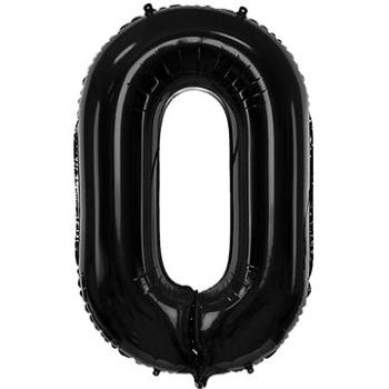 Atomia, fóliový balón, narodeninové číslo 0, čierny, 102 cm (02199)