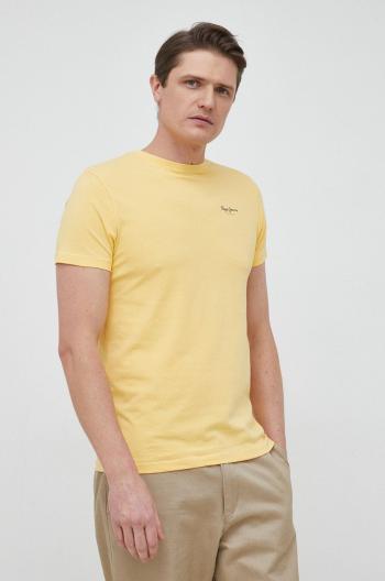 Tričko Pepe Jeans pánske, žltá farba, jednofarebné
