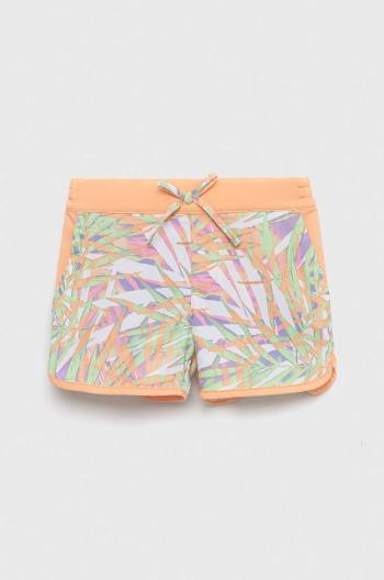 Detské krátke nohavice Columbia Sandy Shores Boardshort oranžová farba, vzorované