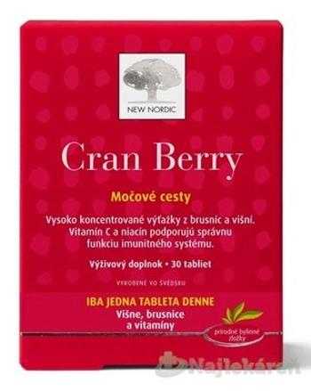 NEW NORDIC Cran Berry na močové cesty 30tbl