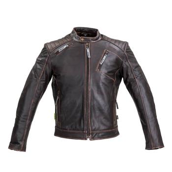 Kožená moto bunda W-TEC Embracer Farba Vintage Dark Brown, Veľkosť S