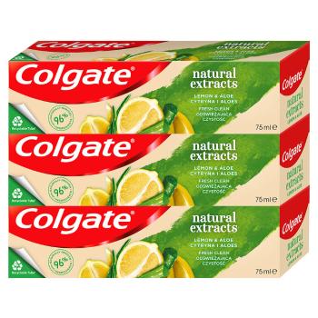 COLGATE Naturals Lemon & Aloe zubná pasta 3 x 75 ml