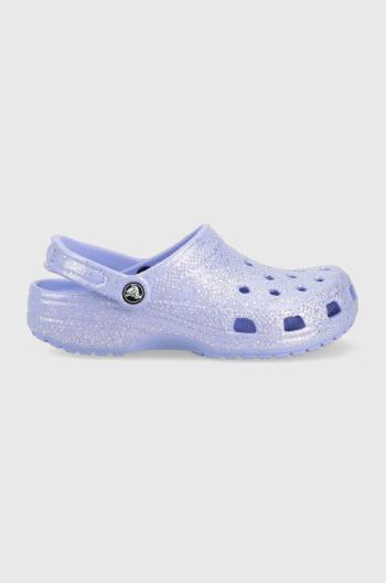 Šľapky Crocs Classic Glitter Clog dámske, fialová farba, 205942