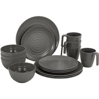 Bo-Camp Tableware 100 % Melamine 16 Parts Stone Grey (8712013813752)