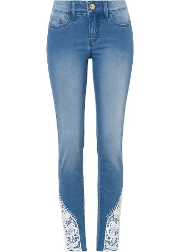 Skinny džínsy s čipkou
