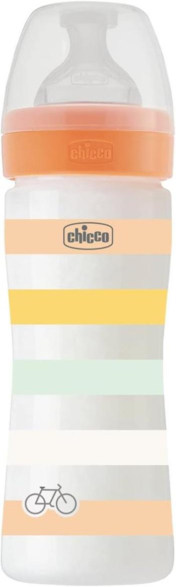 Chicco fľaša dojčenská Well being silikón uni oranžová 250 ml