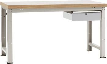 Manuflex WP5407.9006 Kompletný štandardný pracovný stôl PROFI s plastovou platňou, ŠxHxH = 1500 x 700 x 840 mm