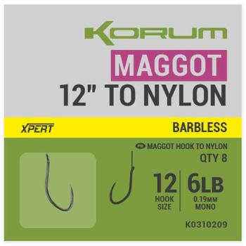 Korum náväzce xpert maggot barbless to nylon 30 cm - #14 0,17 mm 5 lb