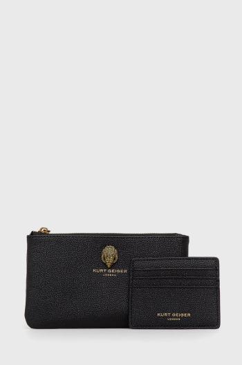Peňaženka a kožený obal na karty Kurt Geiger London dámsky, čierna farba