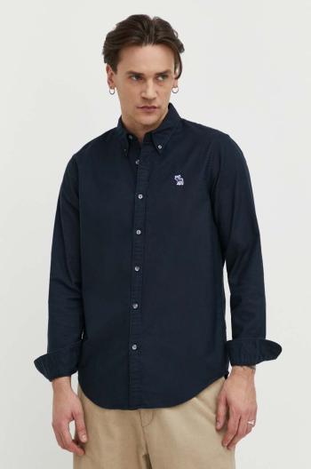 Košeľa Abercrombie & Fitch pánska, tmavomodrá farba, regular, s golierom button-down