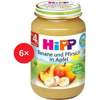 HiPP BIO Jablká s banánmi a broskyňami - 6x 125g (4062300311282)