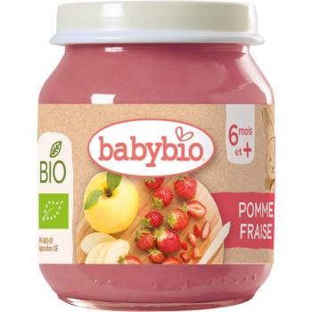 Babybio BIO jablko a jahody ovocný príkrm 130 g