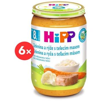 HiPP BIO Zelenina s ryžou a teľacím mäsom – 6× 220 g (9062300403043)
