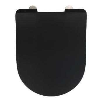 Čierne WC sedadlo Wenko Sedilo Black, 45,2 × 36,2 cm