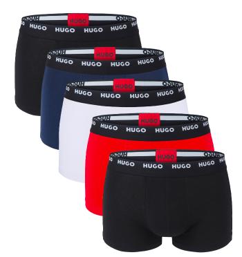 HUGO - boxerky 5PACK cotton stretch black, white, red. blue combo - limitovaná fashion edícia (HUGO BOSS)-XL (99-107 cm)