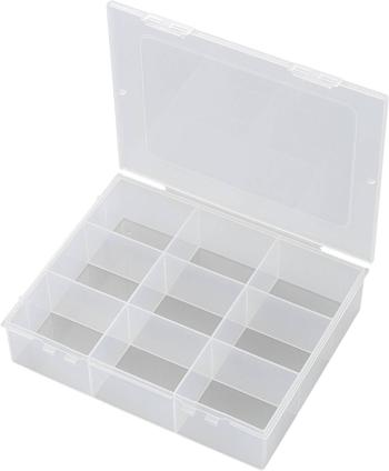 TRU COMPONENTS E-112-1 krabička na drobné súčiastky, (d x š x v) 190 x 145 x 42 mm, Priehradiek: 9, pevné rozčlenenie, 1
