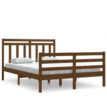Rám postele medovo hnedý masívne drevo 140 × 200 cm, 3105318