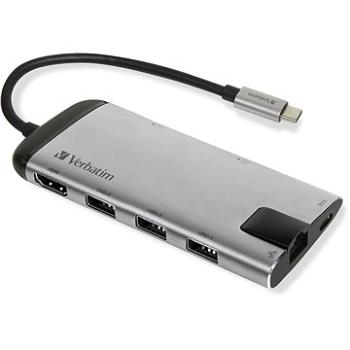 VERBATIM USB-C Multiport HUB USB 3.1 GEN 1/3× USB  3.0/HDMI/SDHC/microSDHC/RJ45 (49142)