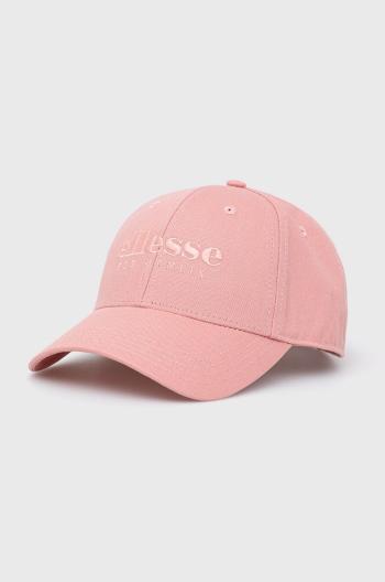 Bavlnená čiapka Ellesse ružová farba, s nášivkou