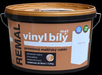 REMAL VINYL BIELY MAT - Biely prémiový maliarsky náter biela 7,5 kg