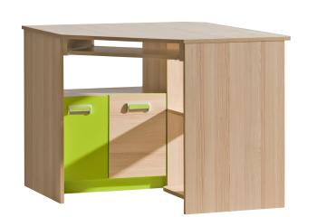 Dolmar Rohový písací stolík CORNETO L11 Farba: Jaseň coimbra / zelená