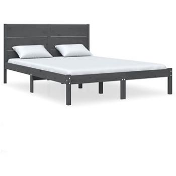 Rám postele sivý masívne drevo 150 × 200 cm King Size, 3104160