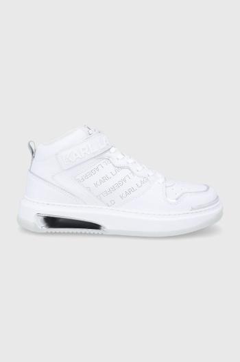 Kožená obuv Karl Lagerfeld Elektro biela farba