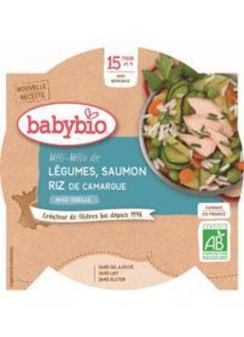 Babybio menu zelenina s lososom a ryžou 260 g