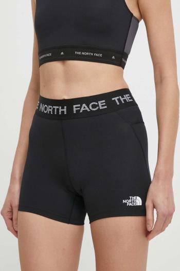 Športové krátke nohavice The North Face Tech Bootie dámske, čierna farba, s potlačou, stredne vysoký pás, NF0A87JZJK31