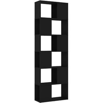 Shumee deliaca stena čierna 60 × 24 × 186 cm drevotrieska, 809099