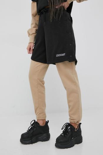 Bavlnené nohavice Puma Title Nine 532506 dámske, čierna farba, vzorované