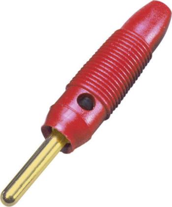 TRU COMPONENTS  banánový konektor zástrčka, rovná Ø pin: 4 mm červená 100 ks