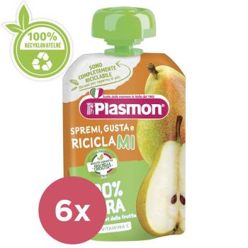 6x PLASMON Kapsička bezlepková ovocná hruška 100 g, 6m+