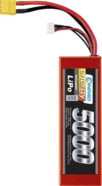 Conrad energy akupack Li-Pol 11.1 V 5000 mAh Počet článkov: 3 40 C Hardcase XT90