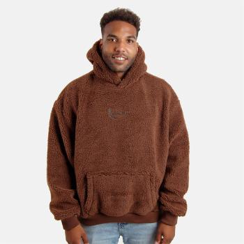 Mikina Karl Kani Metal Signature Teddy Os Hoodie brown - 2XL