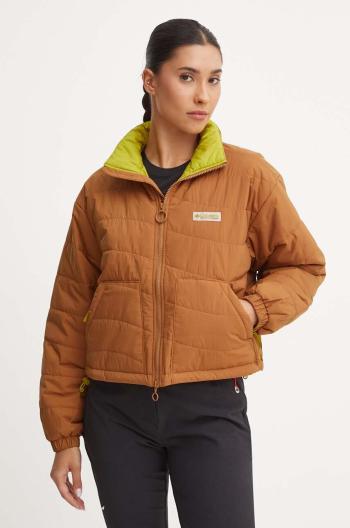 Bunda Columbia Wallowa Insulated dámska, hnedá farba, prechodná, oversize, 2090751