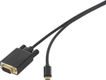 Renkforce USB-C™ / VGA káblový adaptér #####USB-C™ Stecker, #####VGA 15pol. Stecker 3.00 m čierna RF-3385692  #####USB-C