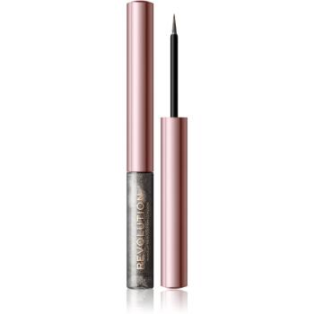 Makeup Revolution Super Flick tekuté linky na oči odtieň Silver 2,4 ml