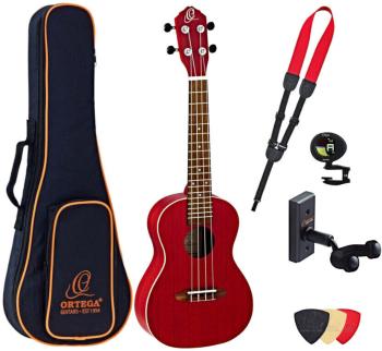 Ortega RUFIRE Deluxe SET Koncertné ukulele Fire Red