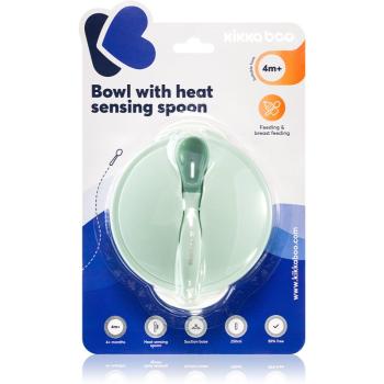 Kikkaboo Suction Bowl & Heat Sensing Spoon jedálenská súprava 4 m+ Mint 3 ks