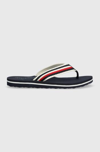 Žabky Tommy Hilfiger TOMMY ESSENTIAL COMFORT SANDAL dámske, tmavomodrá farba, na plochom podpätku, FW0FW07147